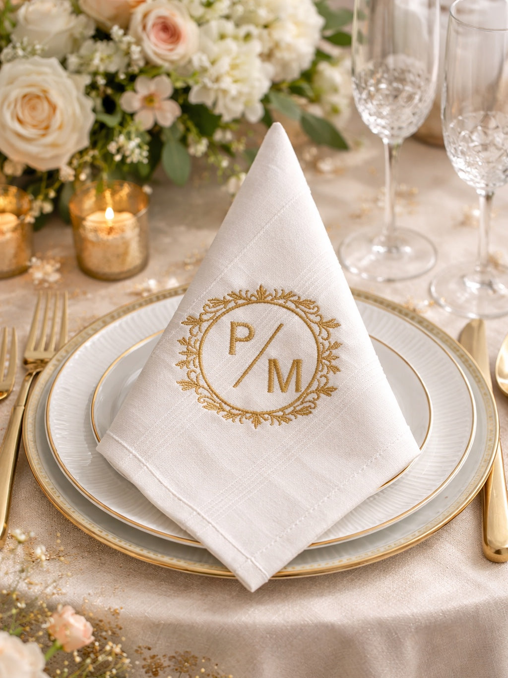 Personalized Embroidered Linen Napkin